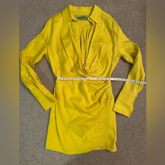 Gauge81 NAHA LINEN linen draped shirt mini dress - Small. EUC. - Picture 3 of 13
